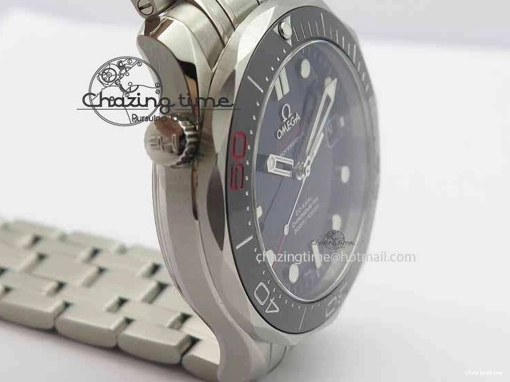 1228 Seamaster 300M 007 SS MK 1:1 Best Edition Black 007 Dial Ceramic Bezel On SS Bracelet A EasyCare 8178